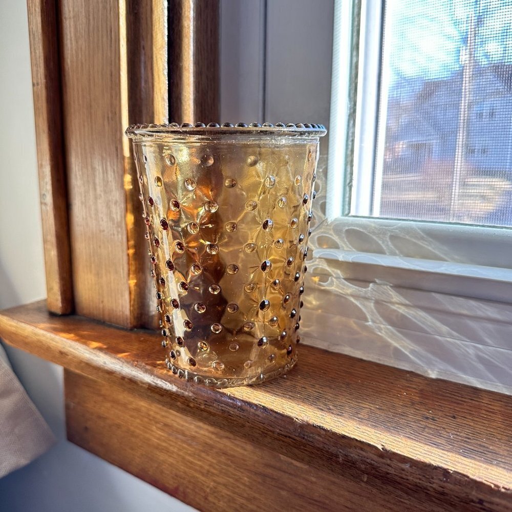 Hobnail Light Brown Glass Vase - Picture 7 of 16